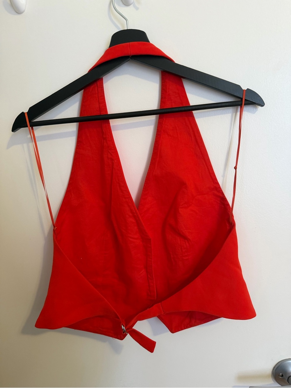 MANGO RED HALTER TOP - Picture 2 of 3